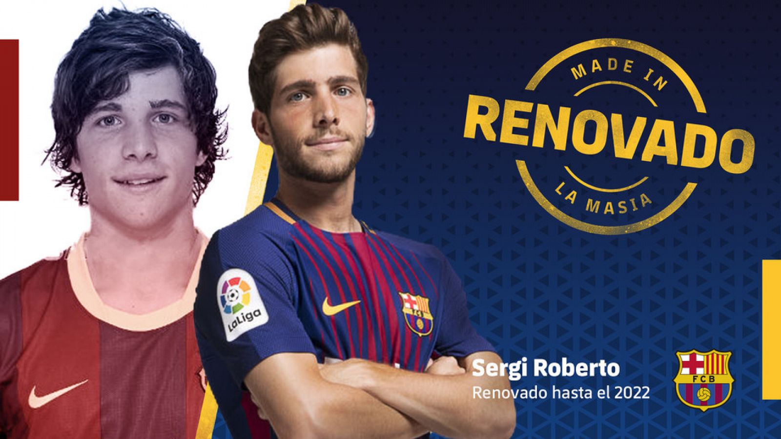 Imagen del anuncio de renovación de Sergi Roberto en la web del Barça.