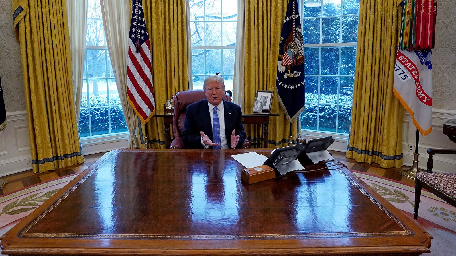 El presidente de los Estados Unidos, Donald Trump, en su despacho de la Casa Blanca