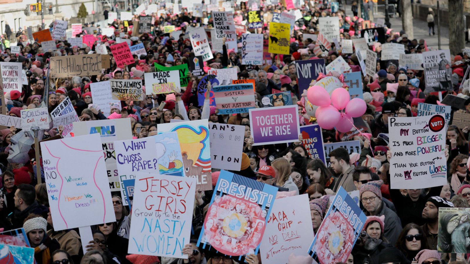 Una imagen de la Marcha de las Mujeres en Nueva York