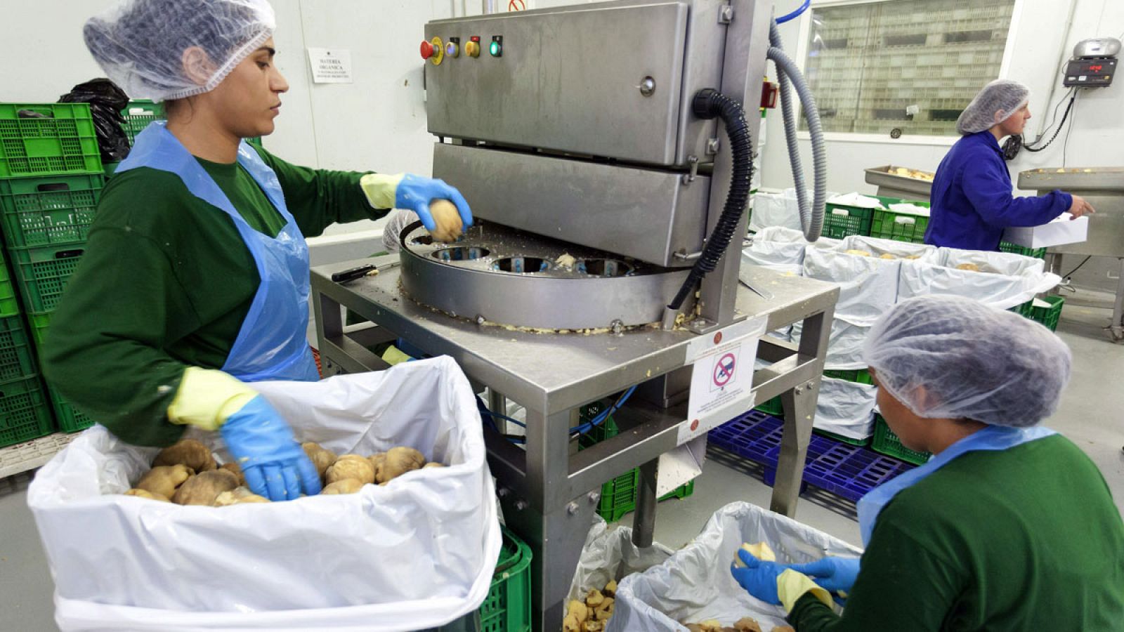 Varias mujeres trabajando en una fábrica de dulces de Ávila