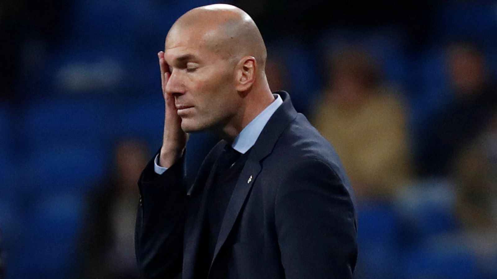 Zinedine Zidane, en un momento del partido Madrid-Leganés.