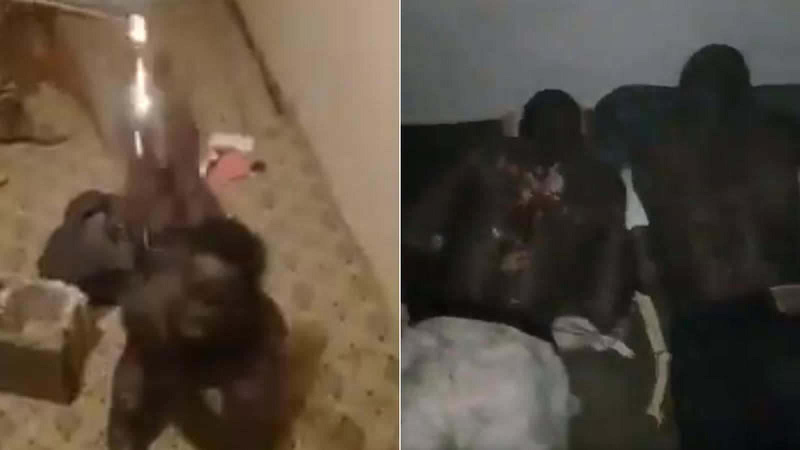 Fotogramas de un vídeo que muestra a migrantes sudaneses torturados en Libia