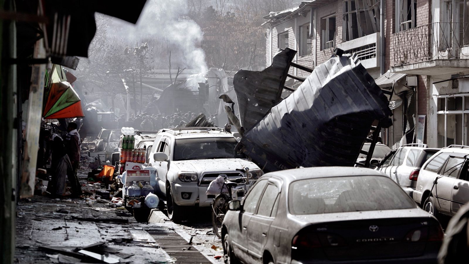 Imagen del lugar donde tuvo lugar el atentado suicida en Afganistán