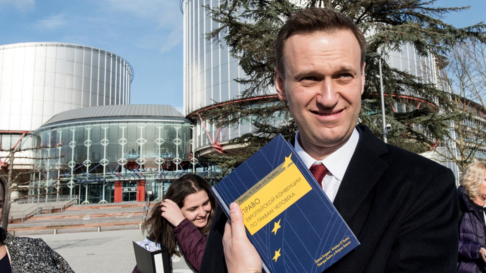 Alexéi Navalni a su salida del Tribunal Europeo de Derechos Humanos el pasado 24 de enero de 2018