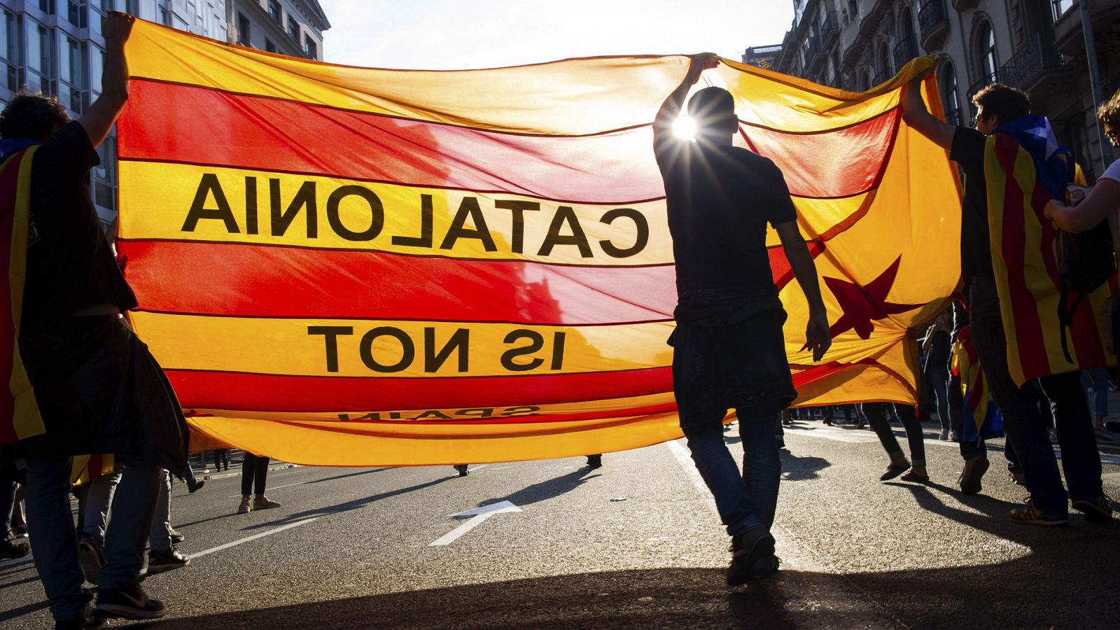 Manifestación pro independencia en la Plaza de la Universidad de Barcelona (archivo)