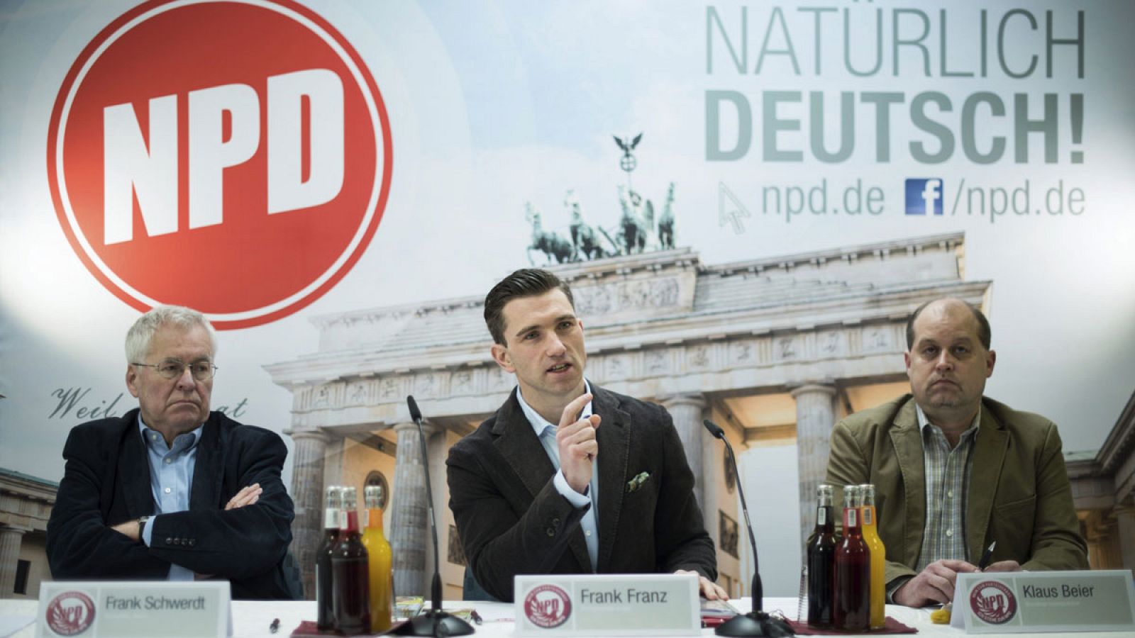 Imagen de archivo de los líderes del NPD, el partido de extrema derecha alemán