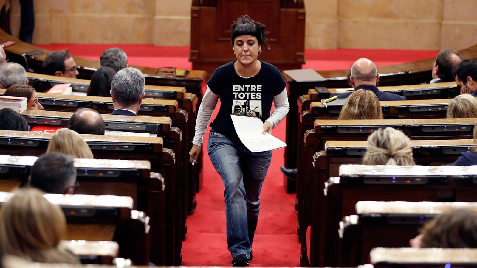 La diputada de la CUP Anna Gabriel, en el Parlamento catalán, en la pasada legislatura