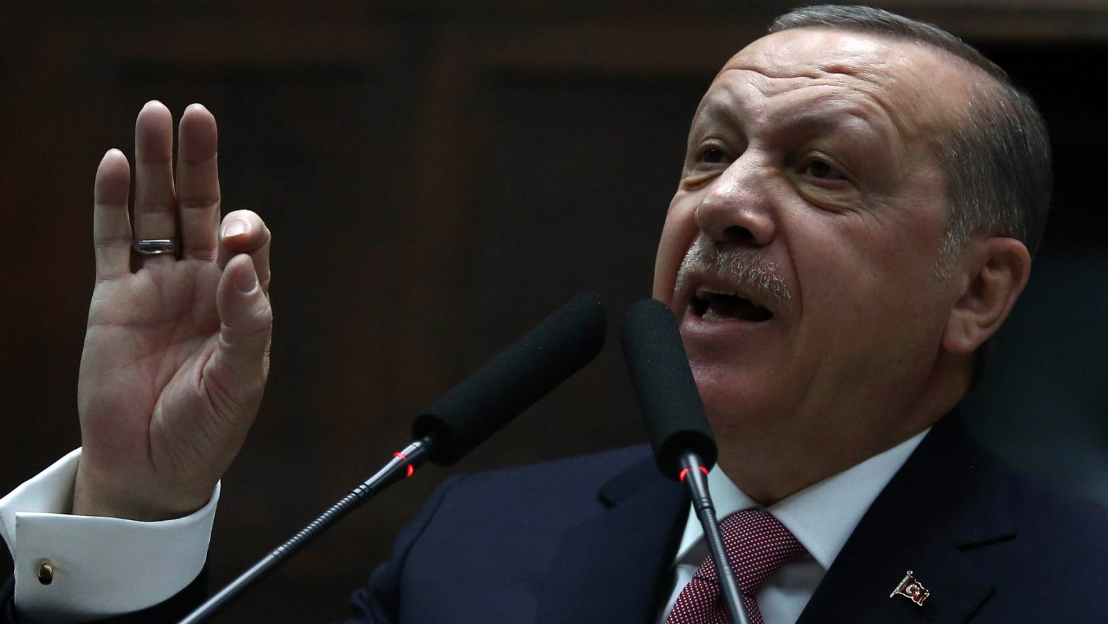 El presidente turco, Recep Tayyip Erdogán en la Asamblea Nacional en Ankara