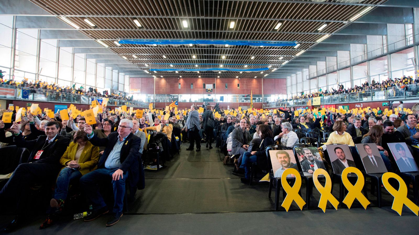 Imagen de un momento de la asamblea general de la ANC que ha tenido lugar en Barcelona