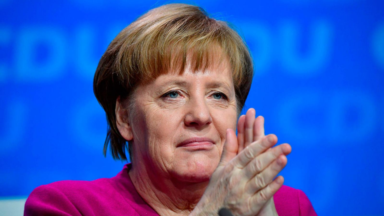 Angela Merkel durante el congreso federal de la Unión Cristianodemócrata (CDU) este lunes
