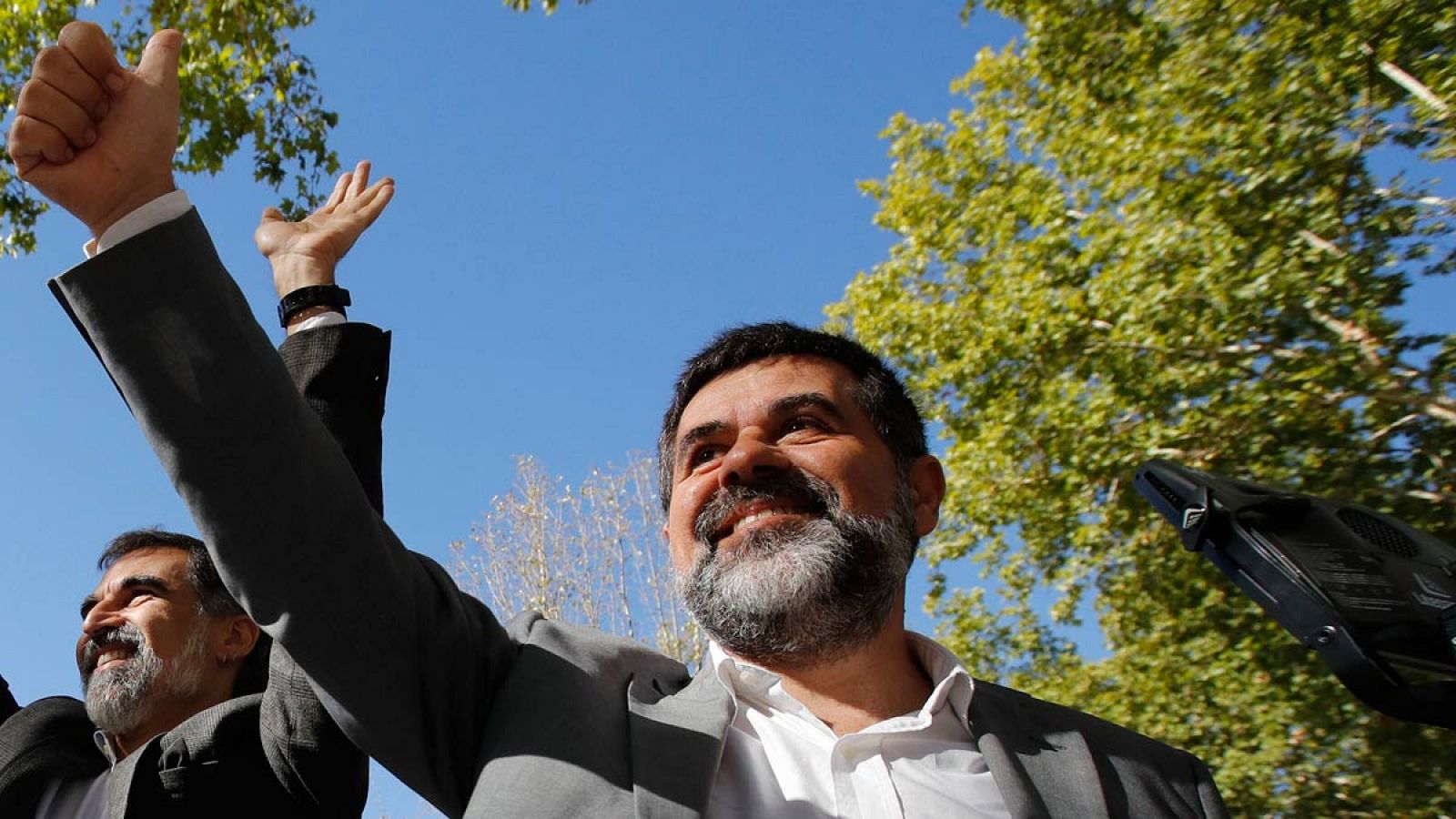 Jordi Sanchez y Jordi Cuixart, a su salida de la Audiencia Nacional.