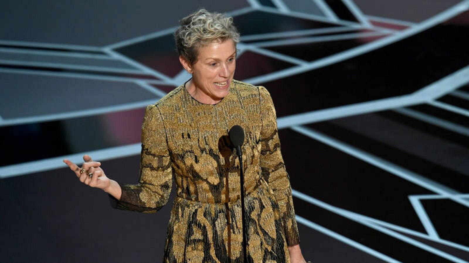 Frances McDormand agradeciendo el Oscar a la Mejor Actriz