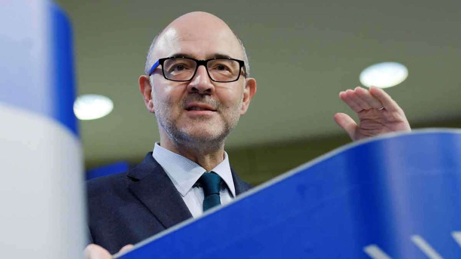 El comisario europeo de Asuntos Económicos y Financieros, Pierre Moscovici, en la sede de la Comisión Europea en Bruselas (Bélgica)