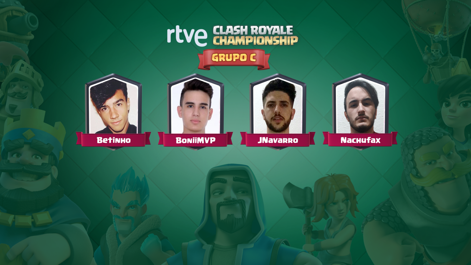 JNavarro, BoniiMVP, Betinho y Nachufax se disputan hoy el pase a la final de RTVE Clash Royale 