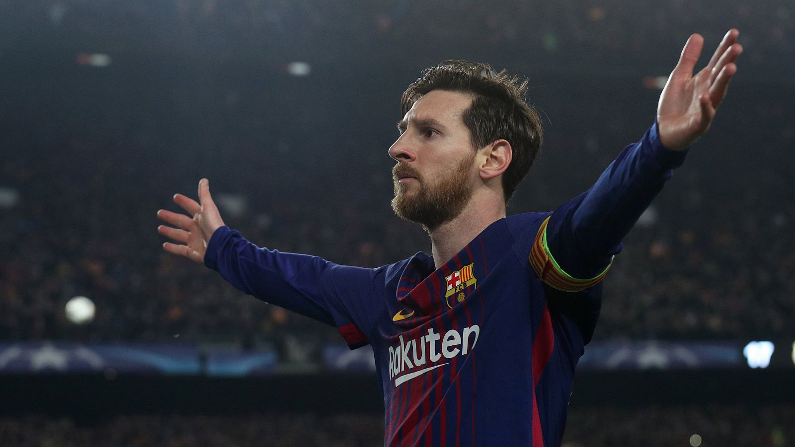 Leo Messi celebra uno de sus dos goles contra el Chelsea.