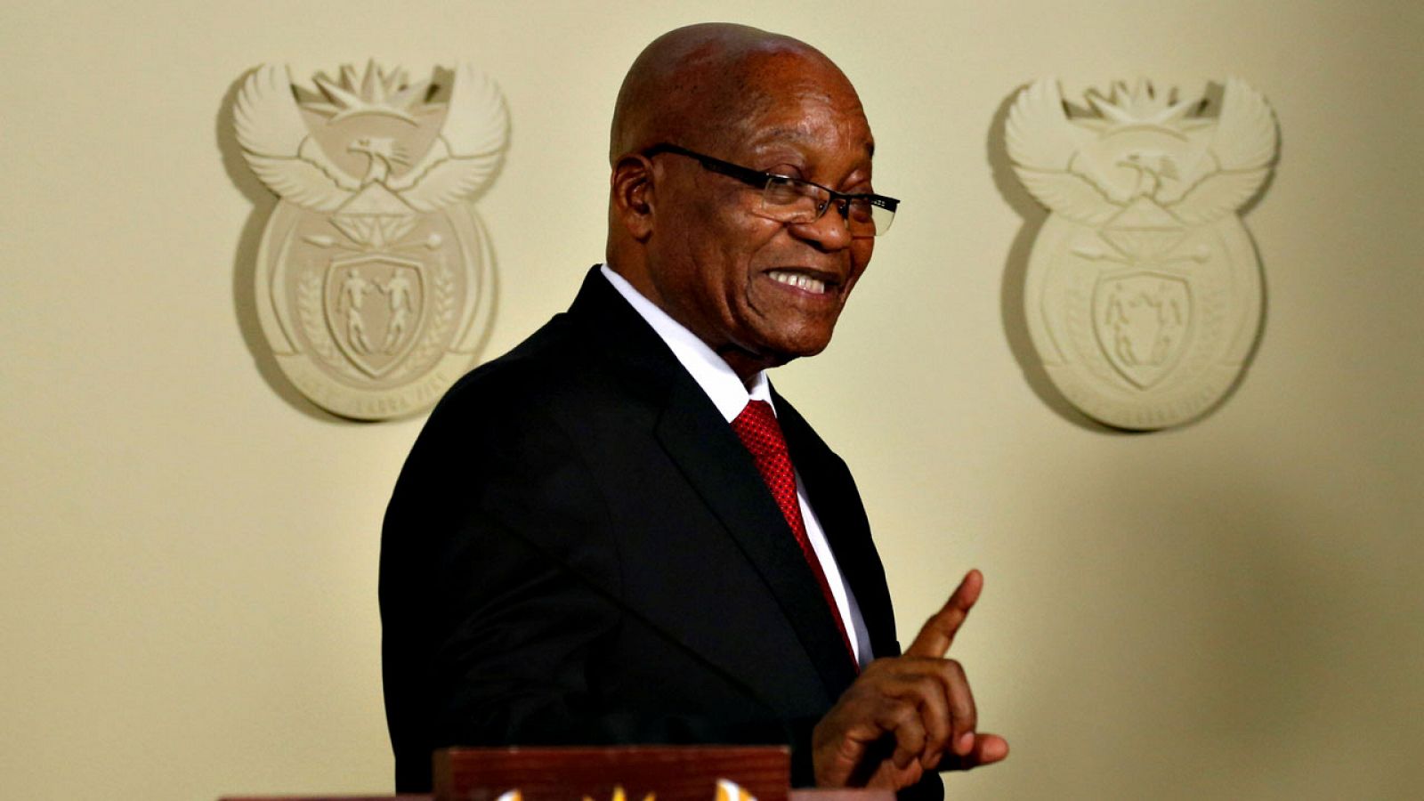 El expresidente de Sudáfrica, Jacob Zuma, tras anunciar su renuncia al cargo
