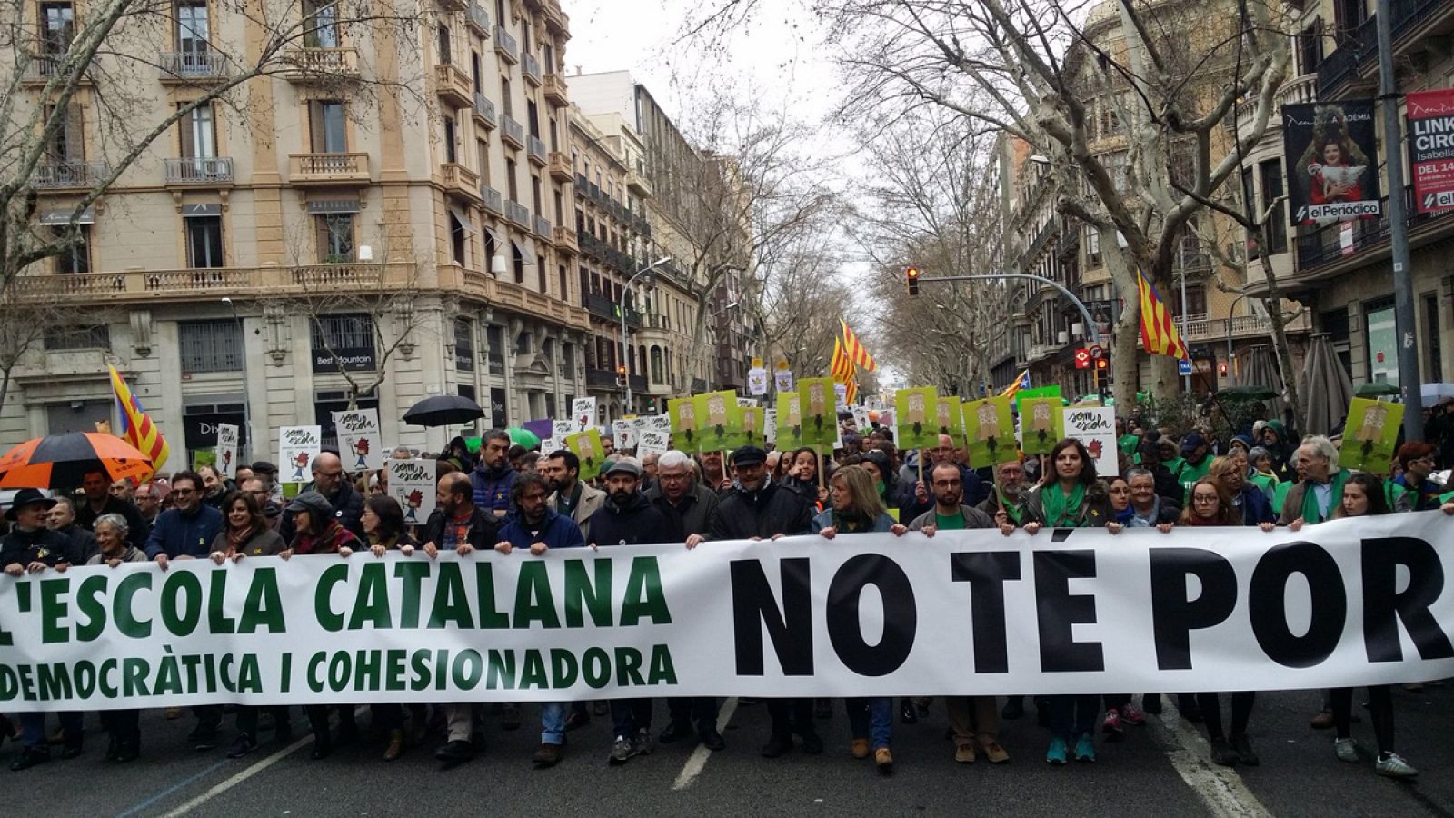 Manifestación en Barcelona en defensa de la inmersión lingüística