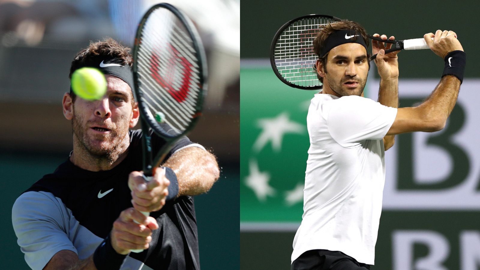 Un fotomontaje con Juan Martín del Potro y Roger Federer