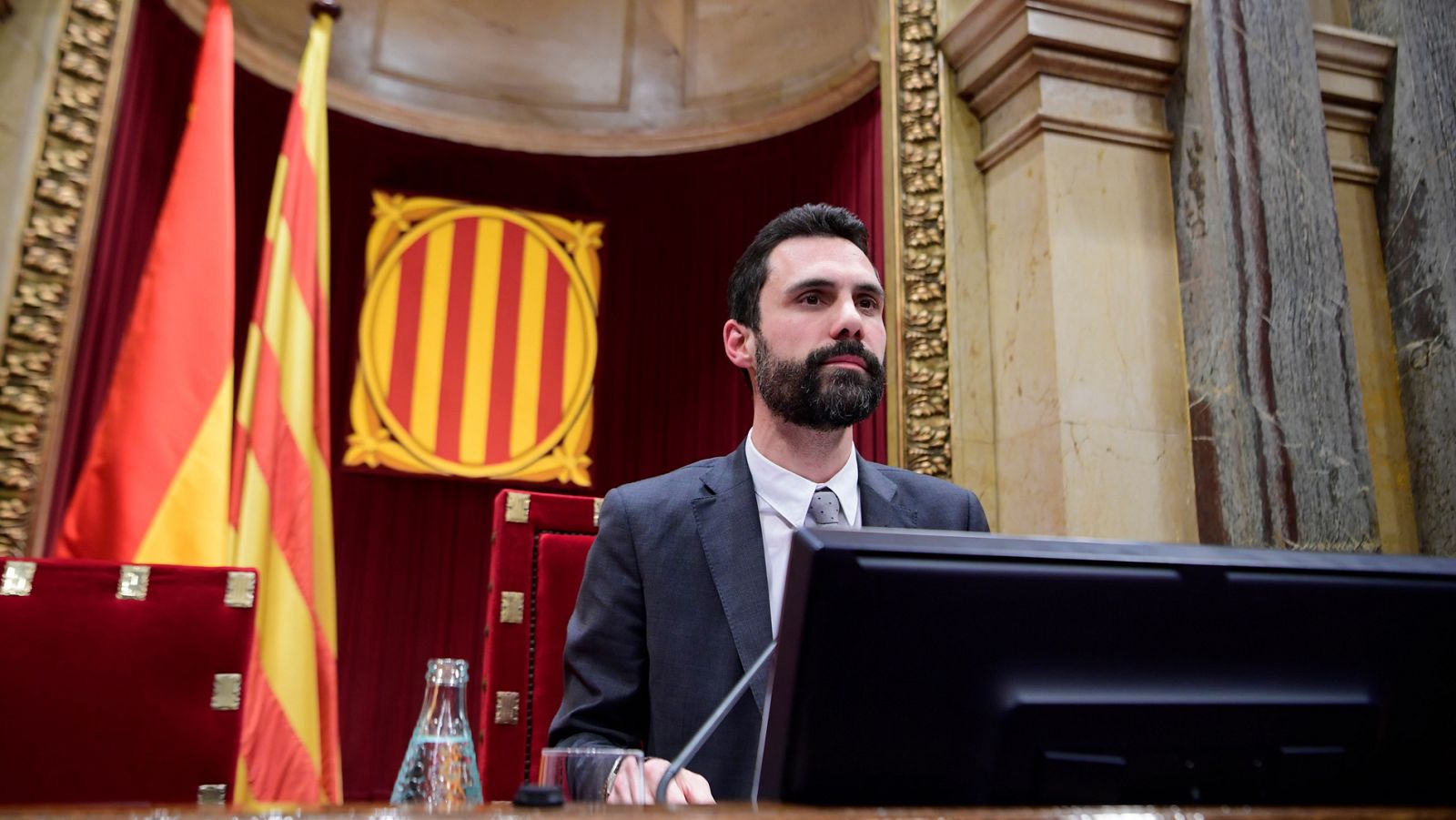 El presidente del Parlamento catalán Rogert Torrent, en la pasada sesión de investidura