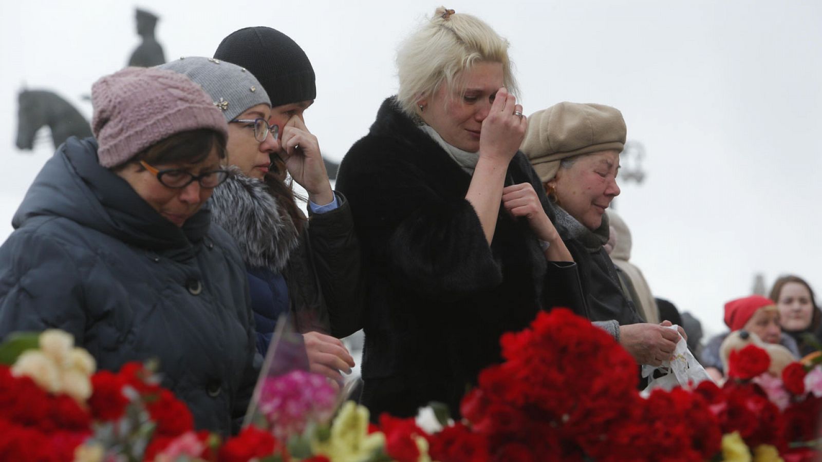 Homenaje a las víctimas del incendio en Siberia en el centro de Moscú