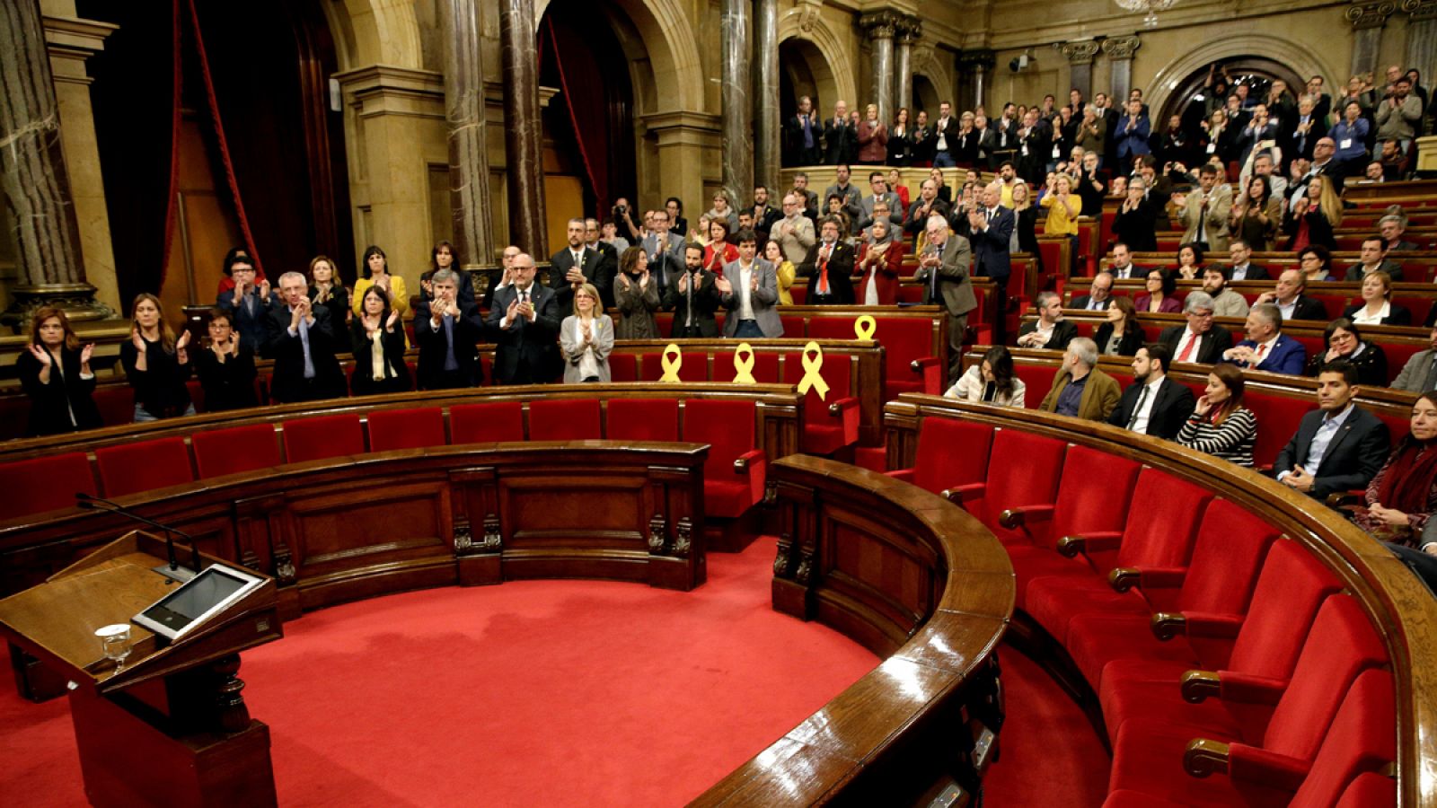 Imagen del Pleno del pasado sábado en el Parlament de Cataluña