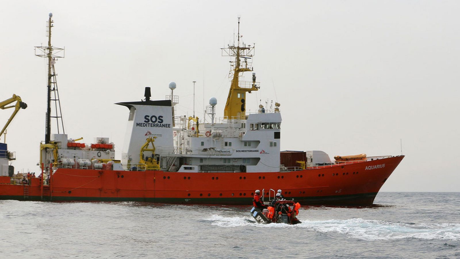 El Aquarius, barco de la ONG SOS Mediterrenaée y con médicos de MSF a bordo