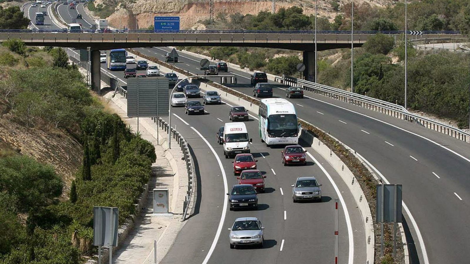 La AP-7 en dirección a Benidorm a su paso por Alicante