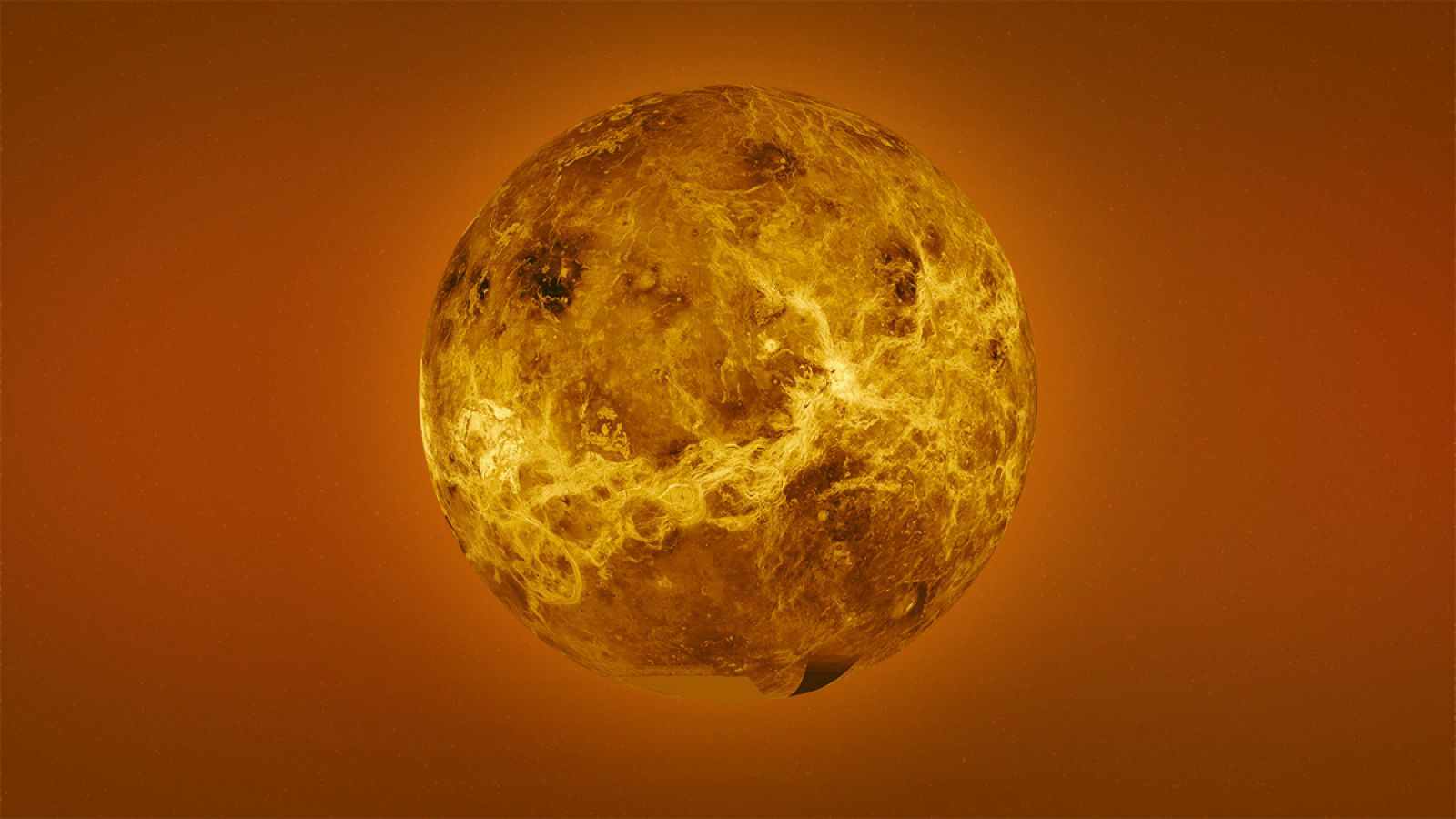 Representación actual del planeta Venus.