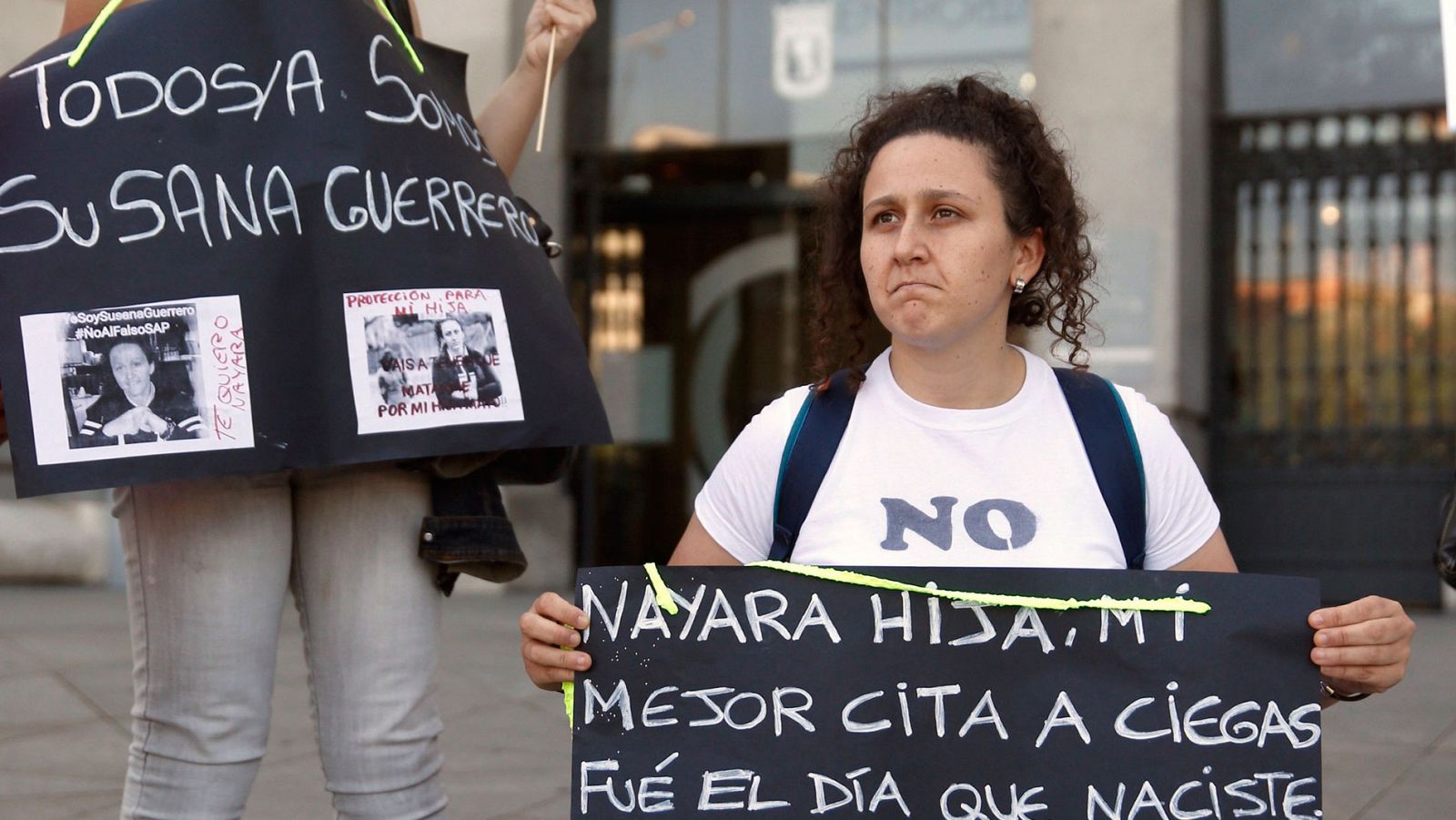 Imagen de archivo de una de las protestas de Susana Guerrero por la custodia de su hija