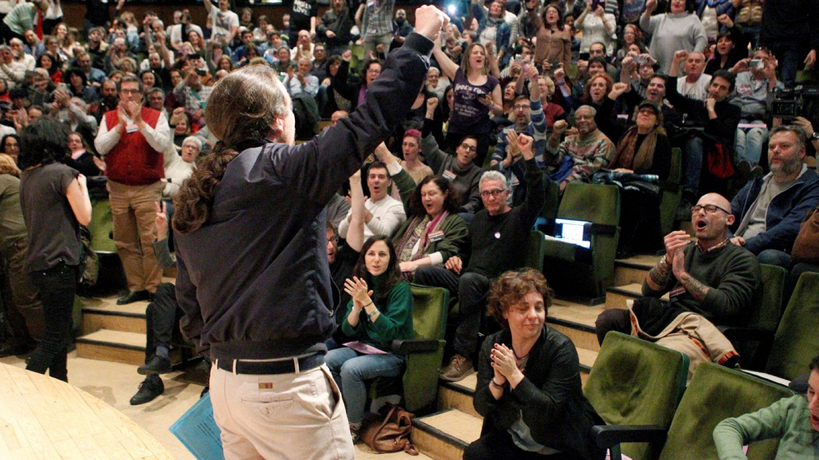 Pablo Iglesias durante su asistencia al encuentro 'En Marcha 2019'