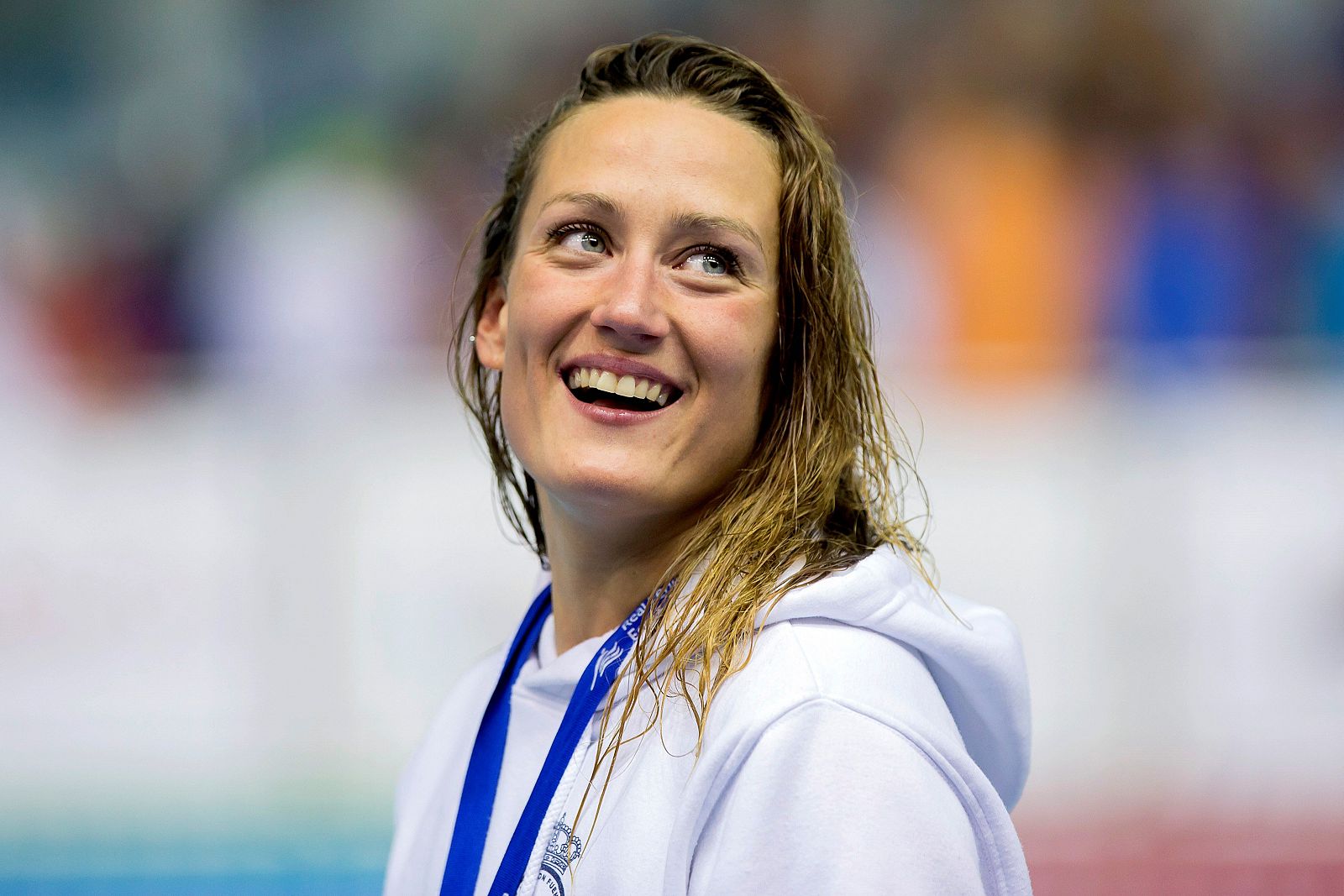 La nadadora Mireia Belmonte tras ganar la final de los 200 metros estilos.
