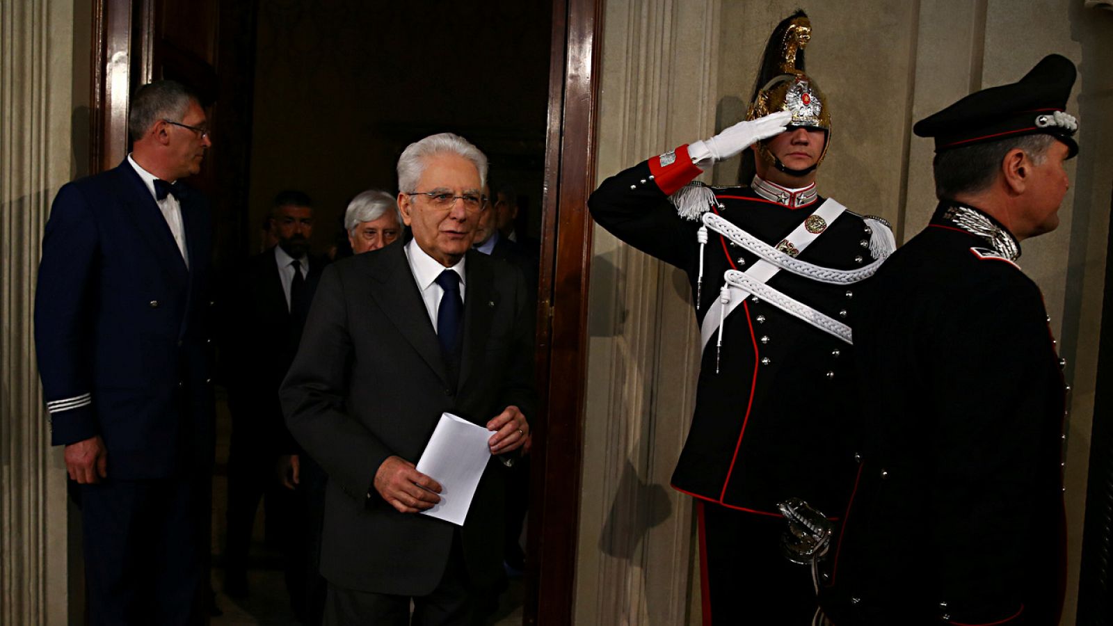 El presidente de Italia, Sergio Mattarella, poco antes de anunciar el resultado de su segunda ronda de consultas con los partidos
