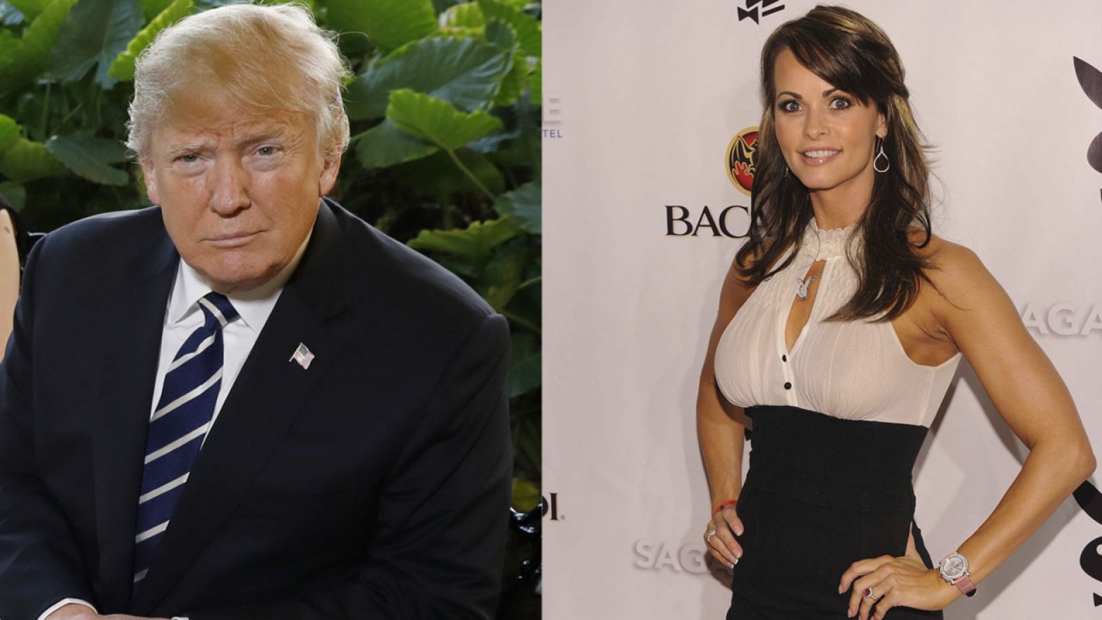 Fotomontaje de Donald Trump y la exmodelo de Playboy Karen McDougal, que asegura que mantuvo una relación con él
