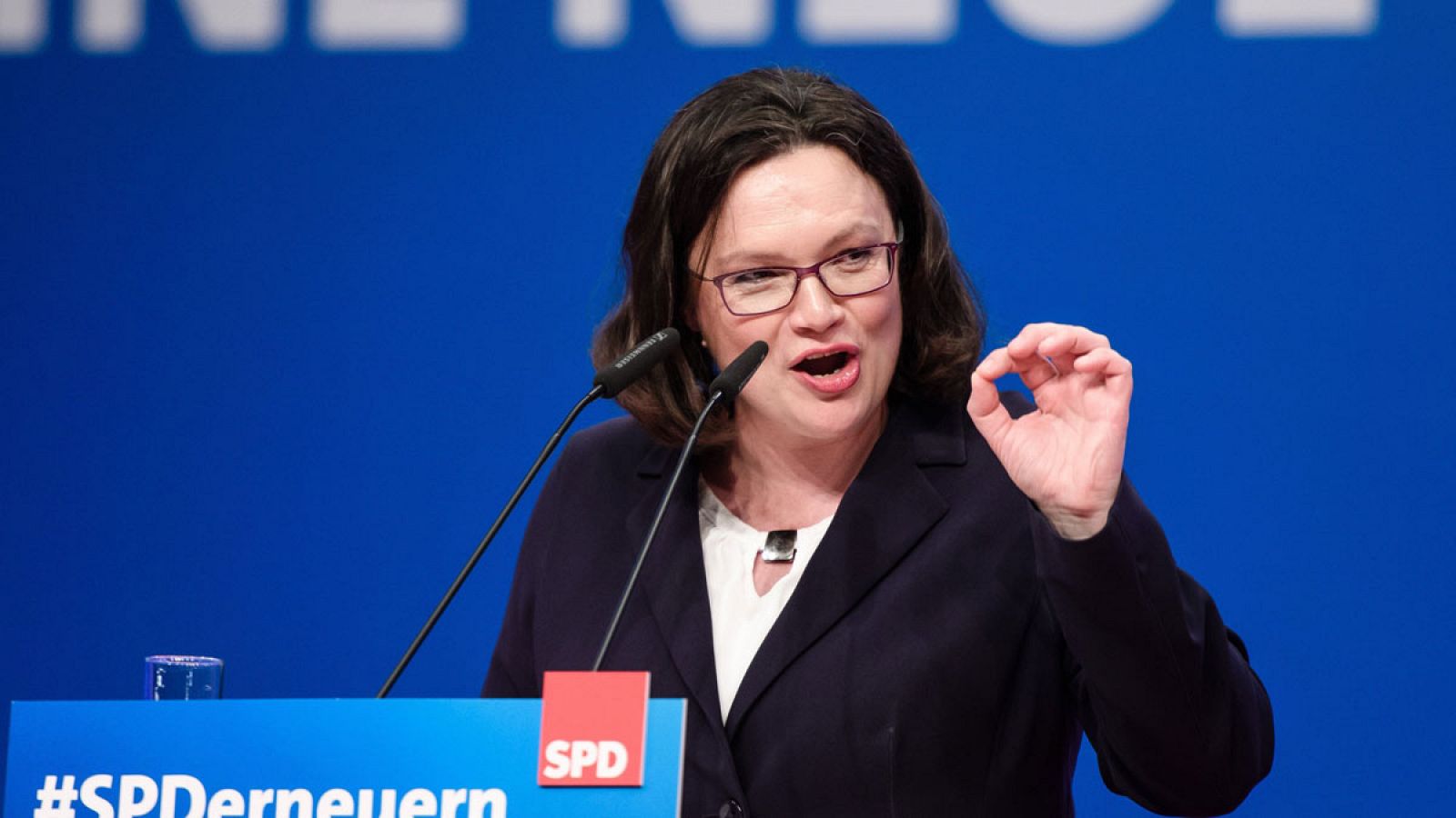 La líder del SPD alemán, Andrea Nahles