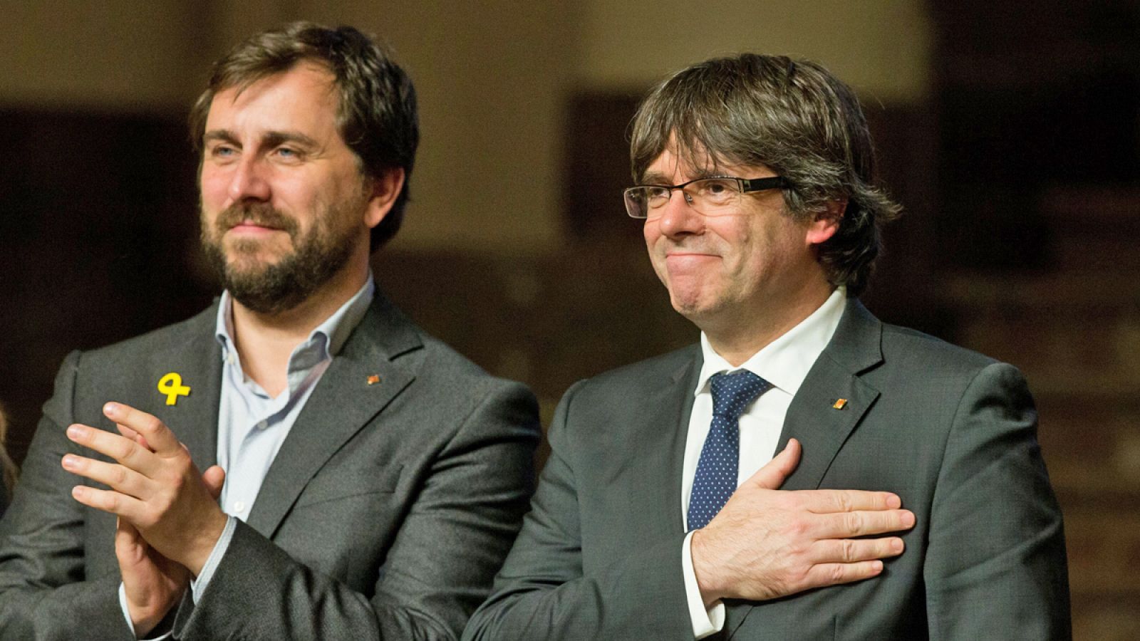 El expresidente catalán Carles Puigdemont junto al exconseller Antoni Comín