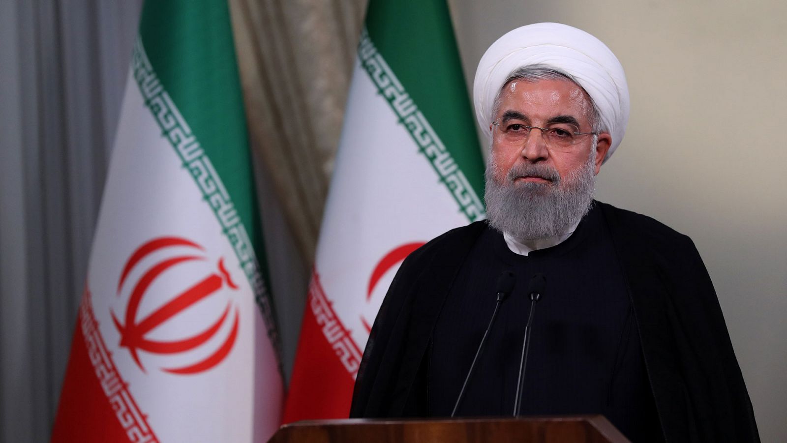 El presidente de Irán, Hasan Rohaní, en su comparecencia en televisión