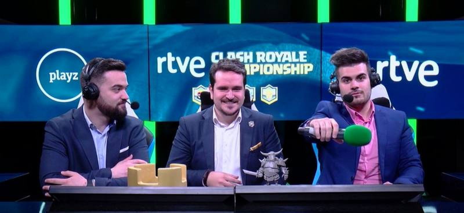 Los 'casters' de RTVE Clash Royale Championship Seniki, Charlynighter y Álex Polo