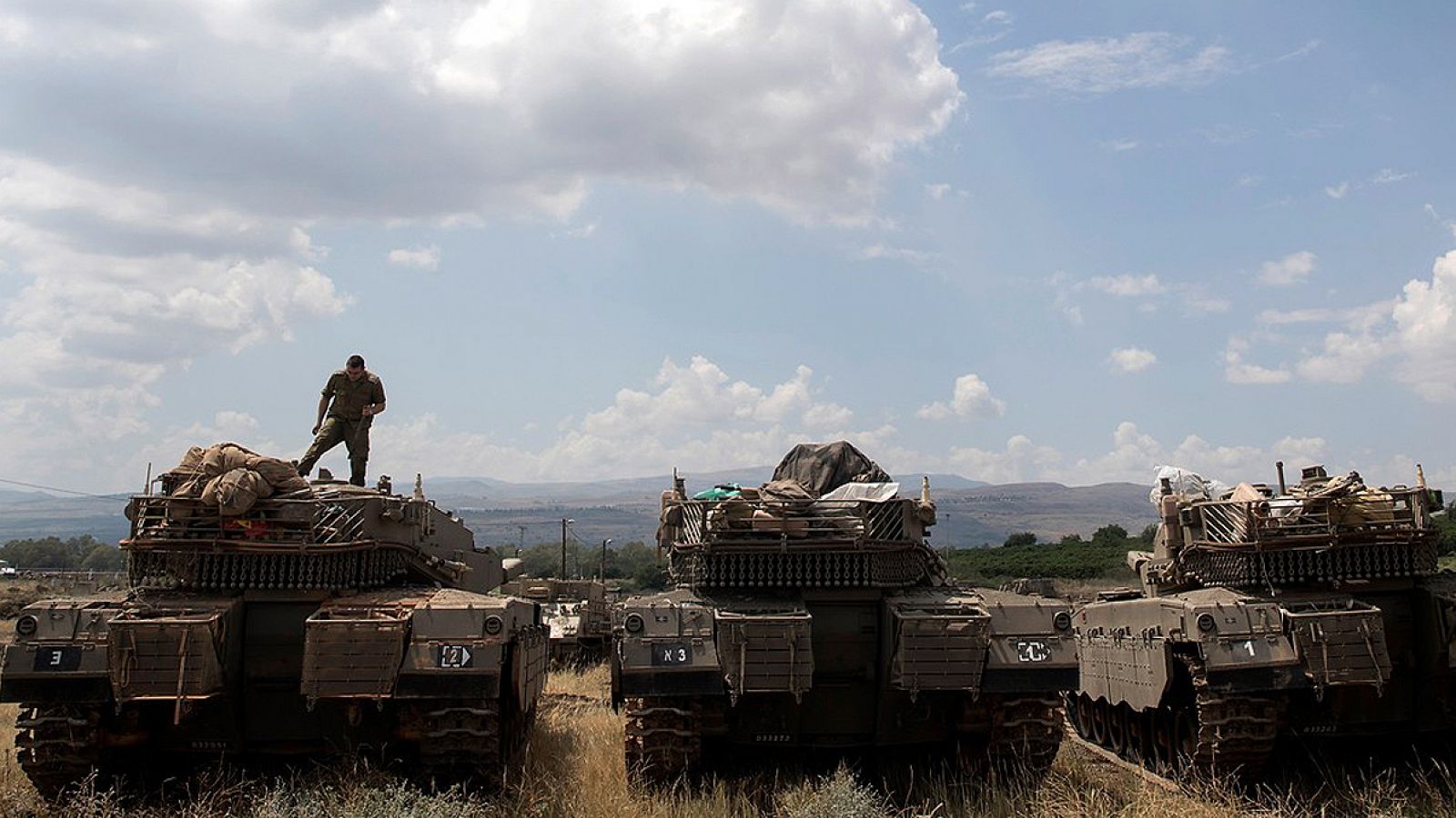 Tanques israelíes Merkava en los Altos del Golán