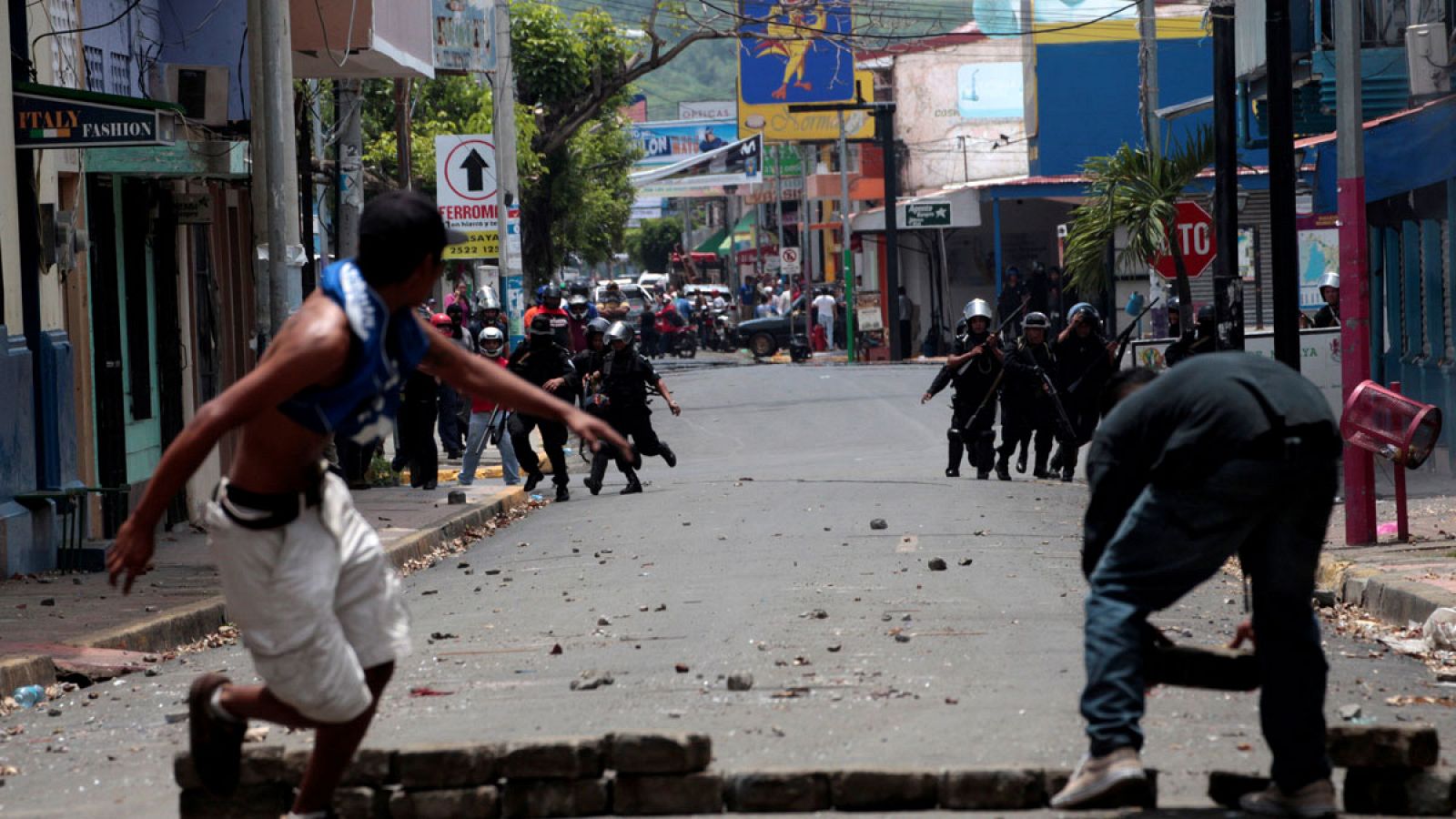 Imagen de las protestas el sábado 12 de mayo de 2018 en Monimbó, Nicaragua.