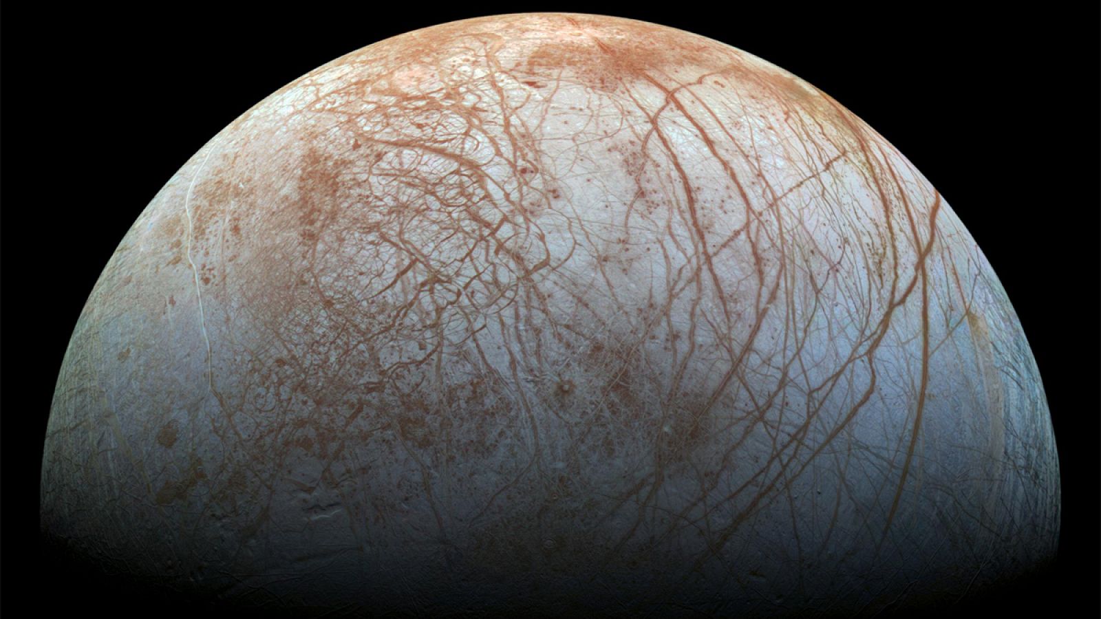 Imagen de Europa, uno de los satélites del planeta Júpiter.