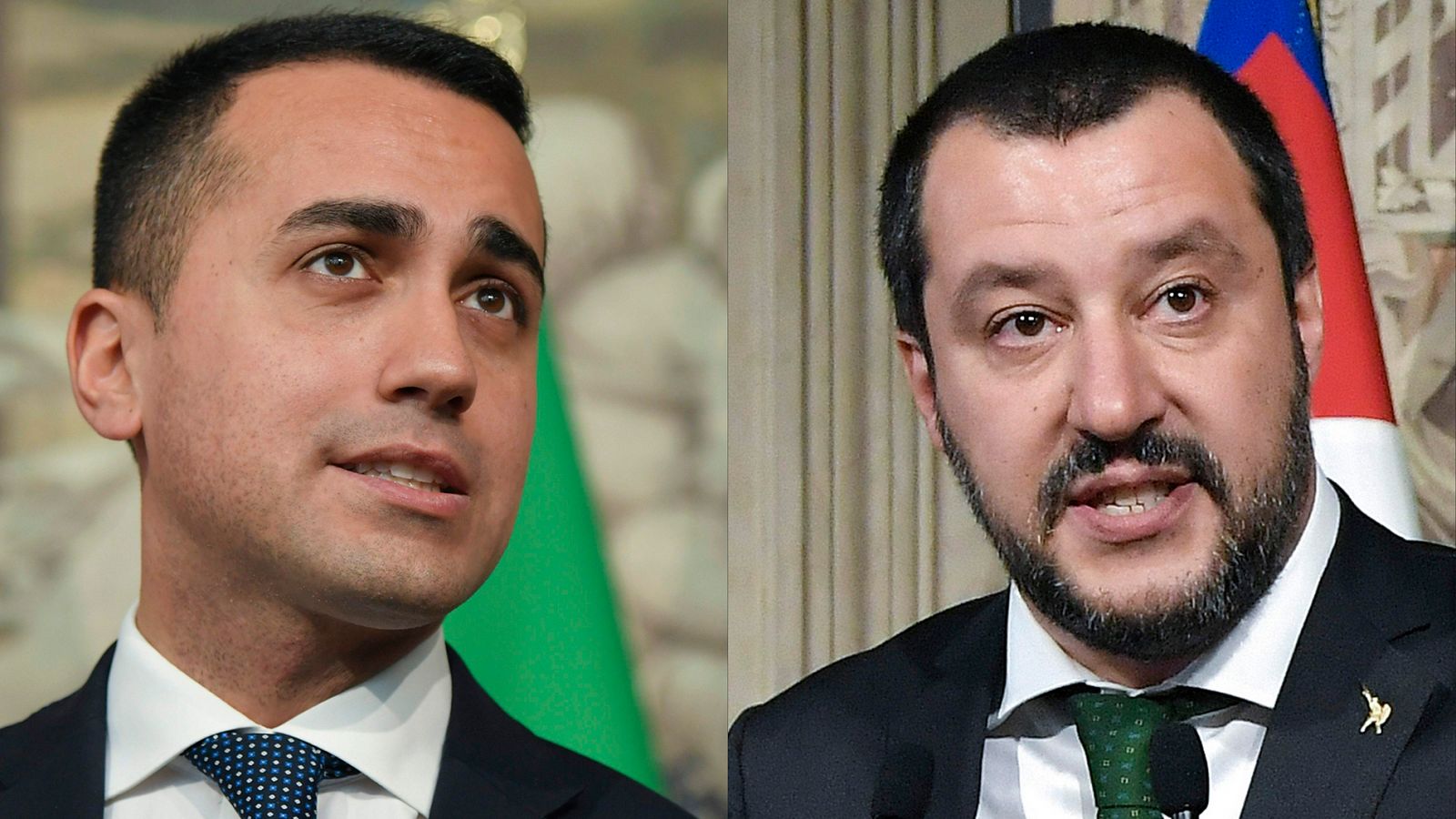 Los líderes del M5S, Luigi di Maio, y la Liga Norte, Matteo Salvini