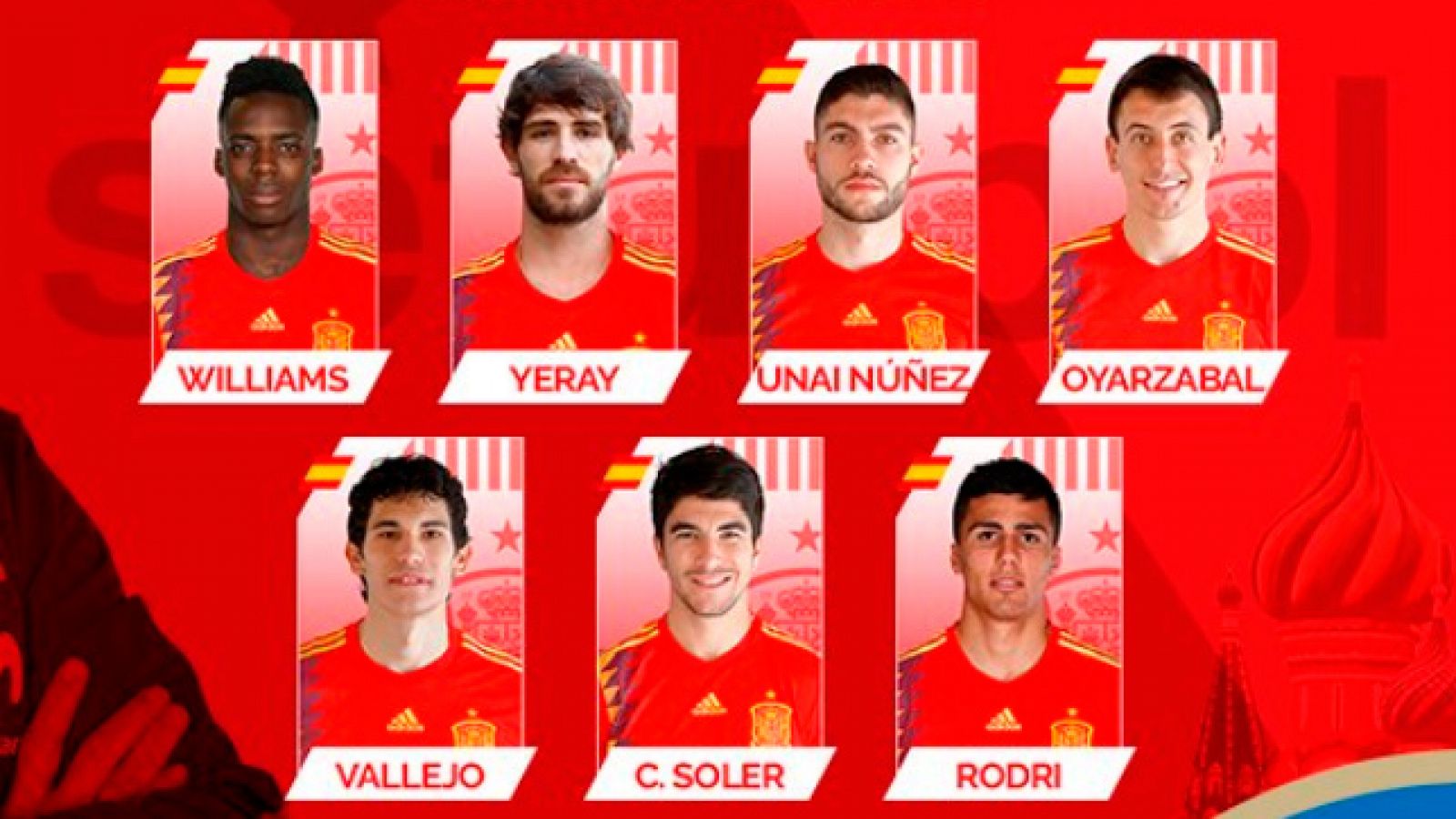 Los jugadores que completan la lista de España