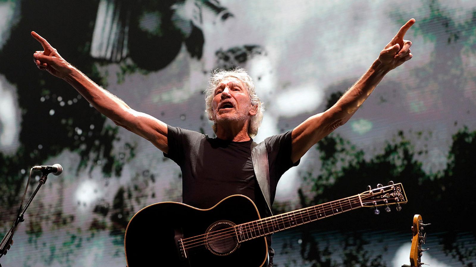 Roger Waters, durante su actuación de este jueves en Madrid