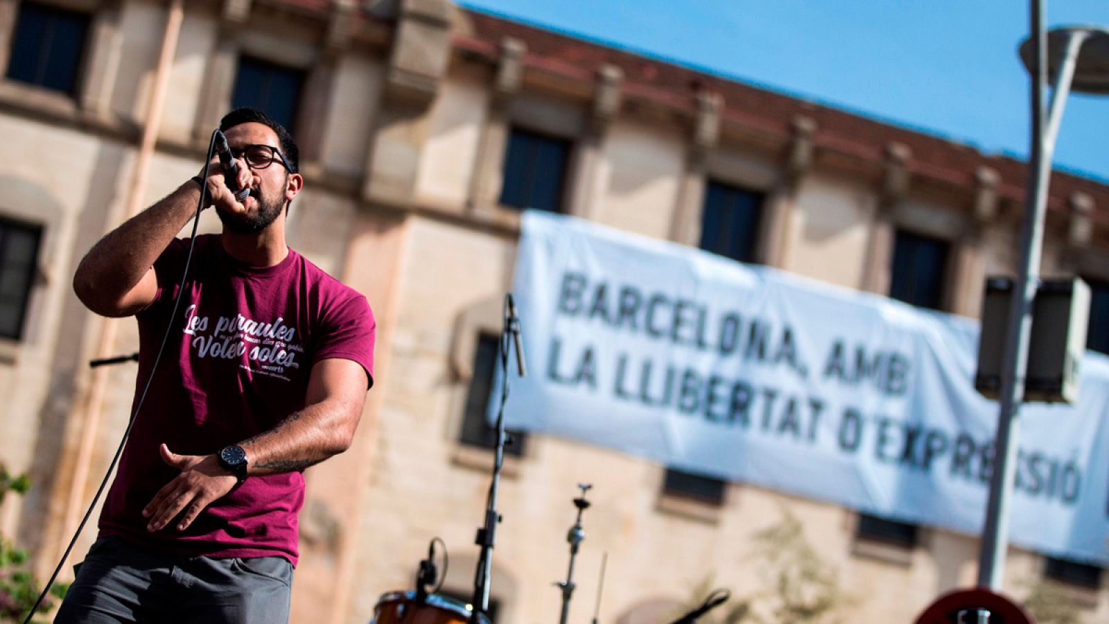 Actuación del rapero Valtonyc en Barcelona en abril de 2018