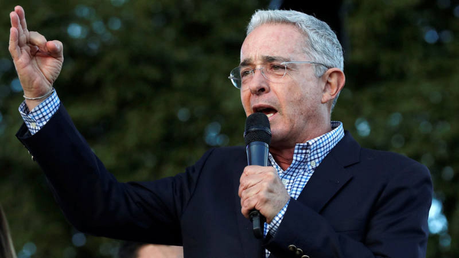 El expresidente de Colombia Álvaro Uribe durante un acto el 20 de mayo de 2018 en Bogotá. 