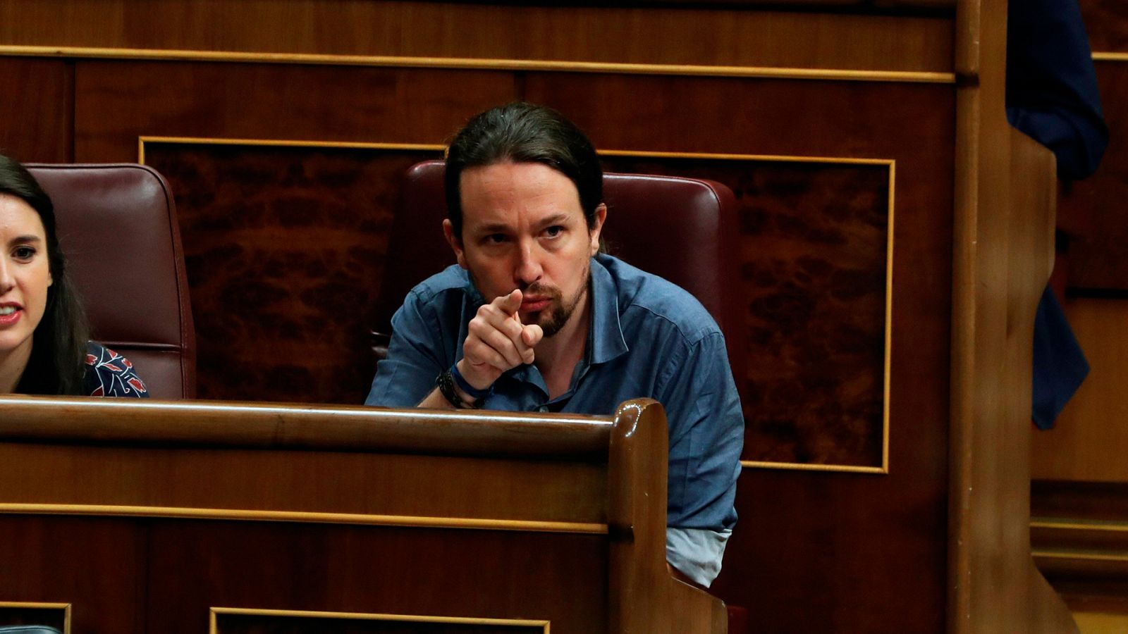 El líder de Podemos, Pablo Iglesias, durante la sesión de control al Gobierno