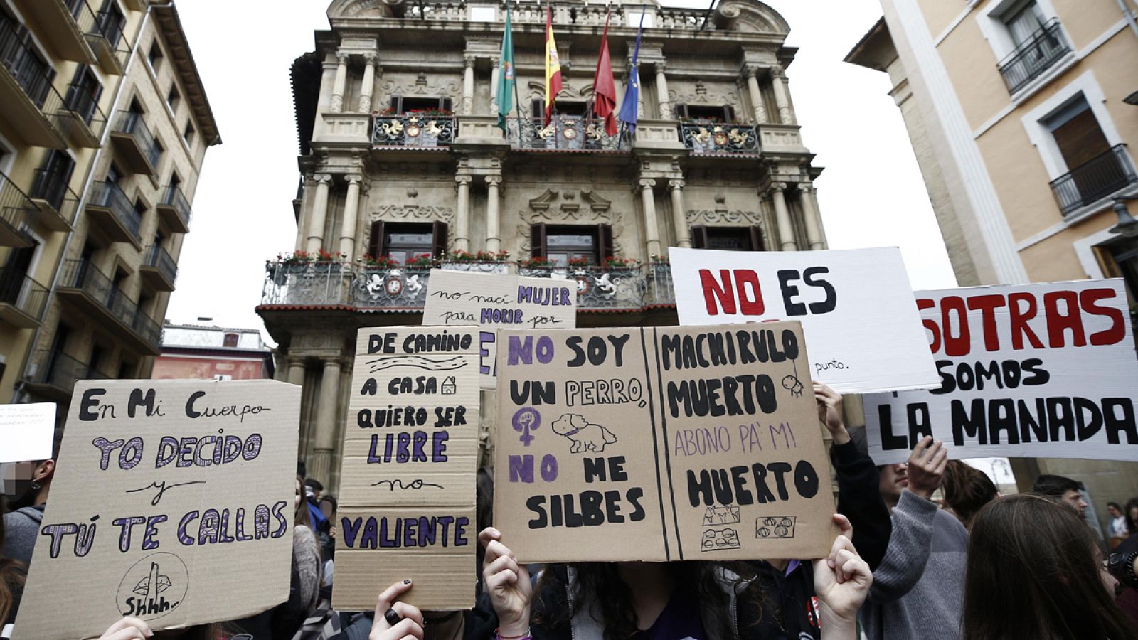 Concentración en Pamplona el pasado 10 de mayo en contra de la sentencia del caso de 'La Manada'.