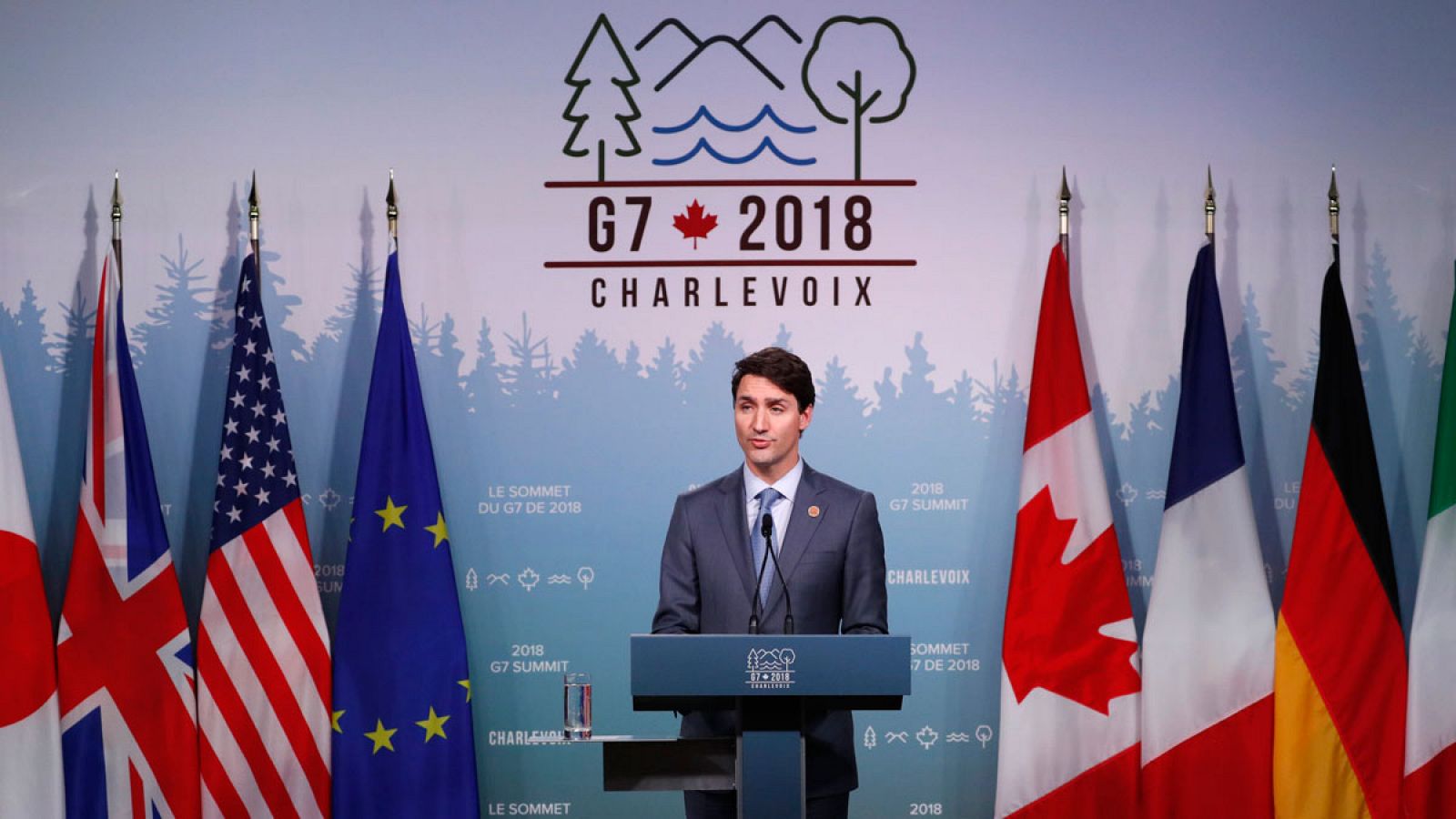 Rueda de prensa del primer ministro canadiense, Justin Trudeau.