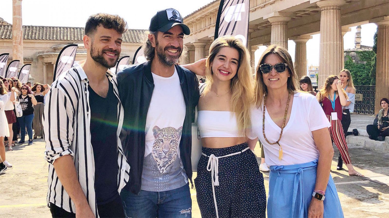 De izq. a der.: Ricky, Joe Pérez-Orive, Mimi y Noemi Galera en el casting de Mallorca