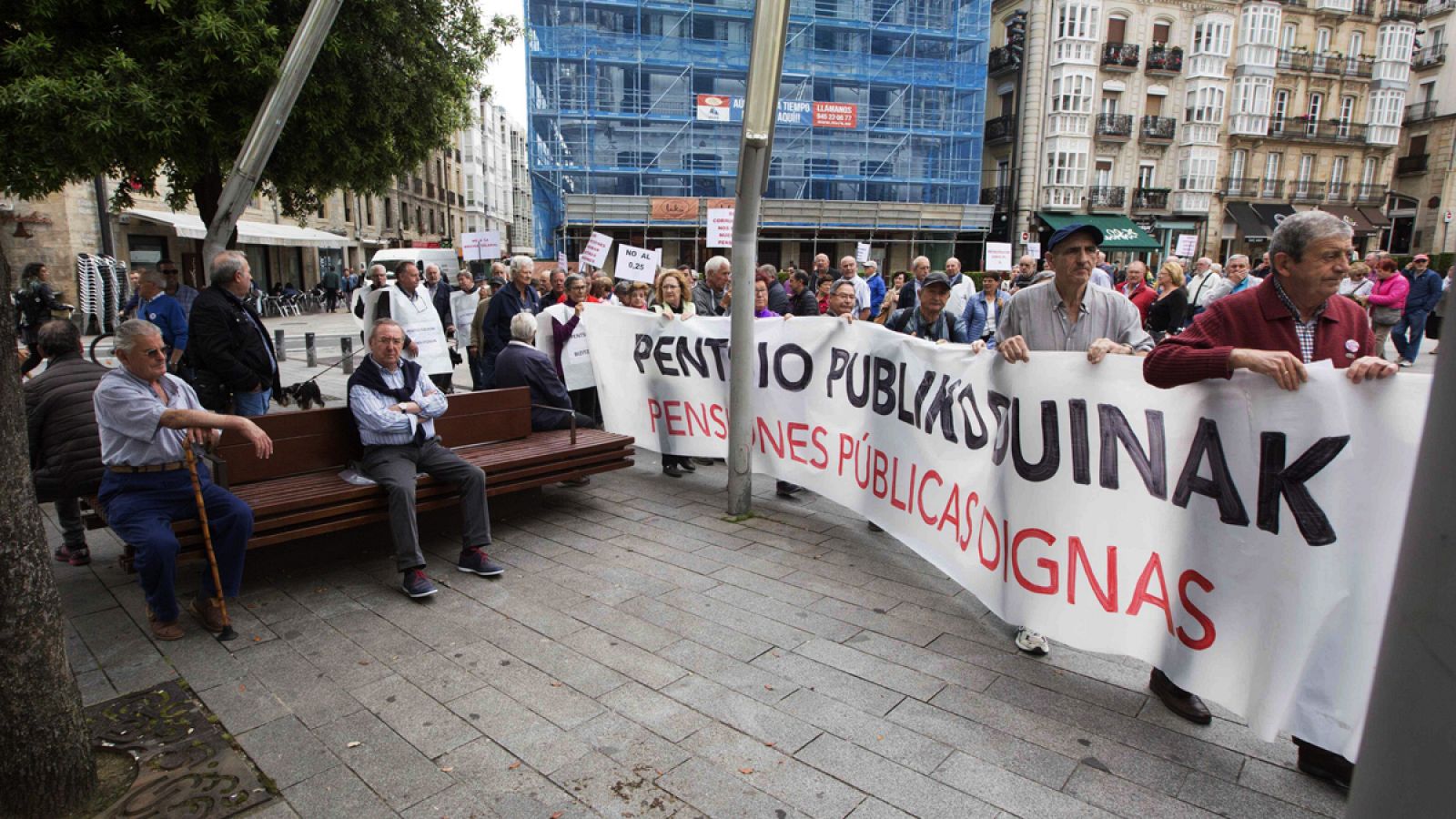 Manifestación de pensionistas en Vitoria este lunes